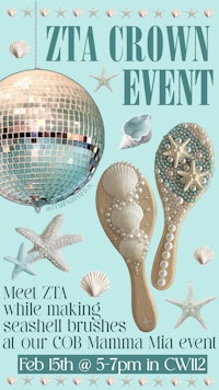 a flyer for the zta crown event