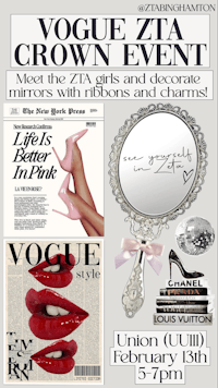 a poster for the vogue zta crown event